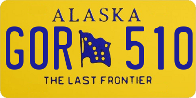 AK license plate GOR510