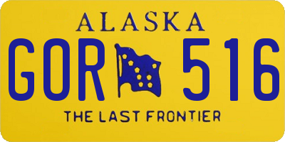 AK license plate GOR516