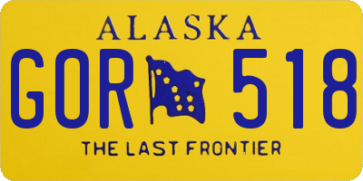 AK license plate GOR518