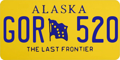 AK license plate GOR520
