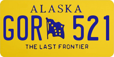 AK license plate GOR521