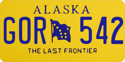 AK license plate GOR542