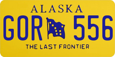 AK license plate GOR556
