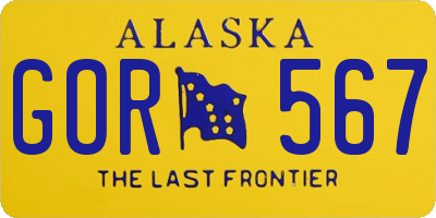 AK license plate GOR567