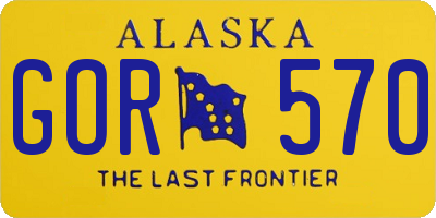 AK license plate GOR570