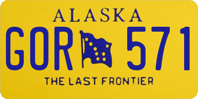 AK license plate GOR571