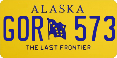 AK license plate GOR573