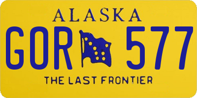 AK license plate GOR577