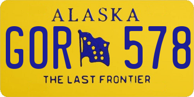 AK license plate GOR578