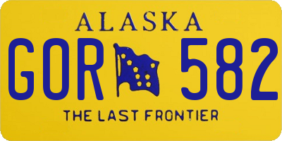 AK license plate GOR582