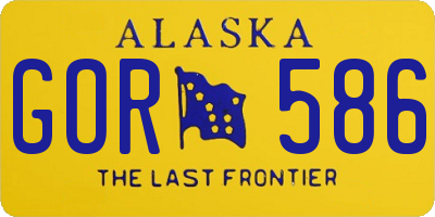 AK license plate GOR586
