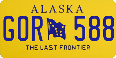 AK license plate GOR588