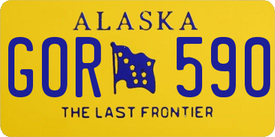 AK license plate GOR590