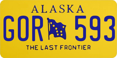 AK license plate GOR593