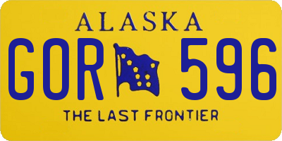 AK license plate GOR596