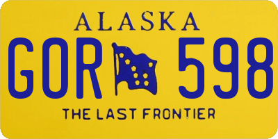 AK license plate GOR598