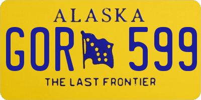 AK license plate GOR599