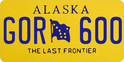 AK license plate GOR600