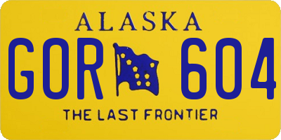 AK license plate GOR604
