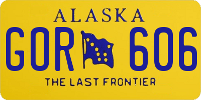 AK license plate GOR606