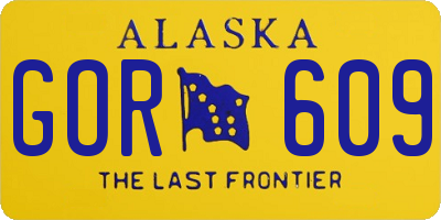 AK license plate GOR609