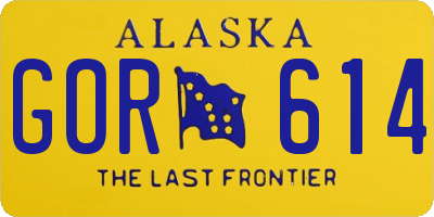 AK license plate GOR614