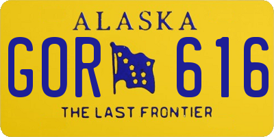 AK license plate GOR616