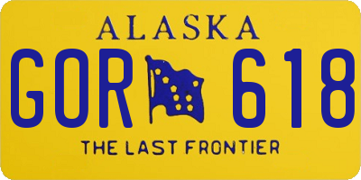 AK license plate GOR618