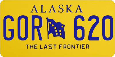 AK license plate GOR620