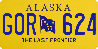 AK license plate GOR624
