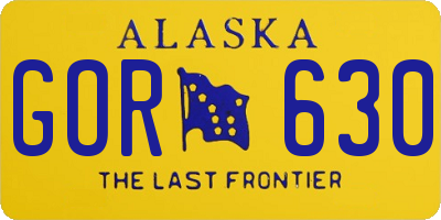 AK license plate GOR630