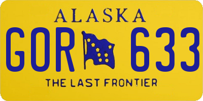 AK license plate GOR633