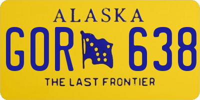 AK license plate GOR638