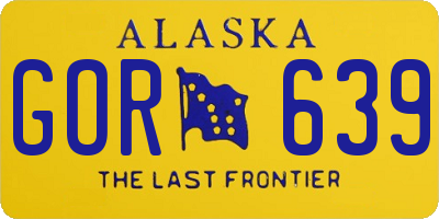 AK license plate GOR639