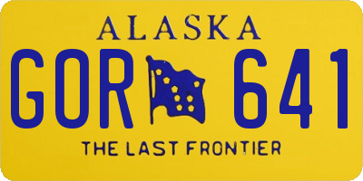 AK license plate GOR641