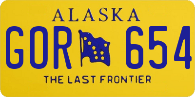 AK license plate GOR654