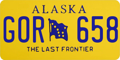 AK license plate GOR658