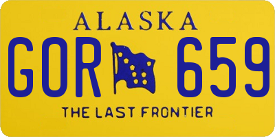 AK license plate GOR659