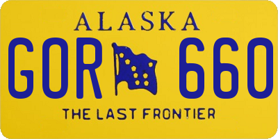 AK license plate GOR660