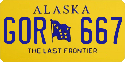 AK license plate GOR667
