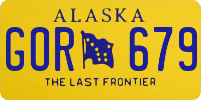 AK license plate GOR679
