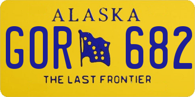 AK license plate GOR682