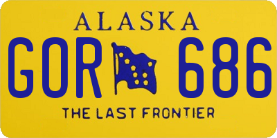 AK license plate GOR686