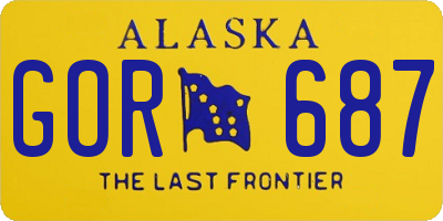 AK license plate GOR687