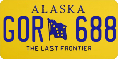 AK license plate GOR688