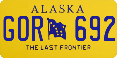 AK license plate GOR692