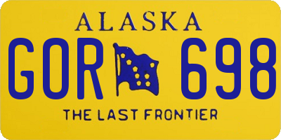 AK license plate GOR698