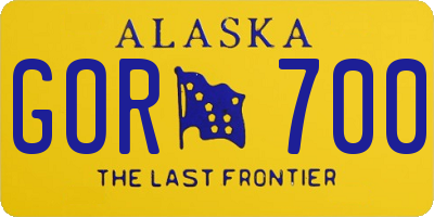 AK license plate GOR700
