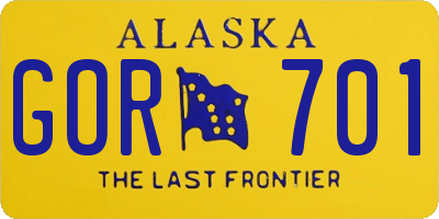 AK license plate GOR701