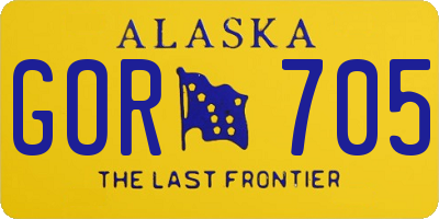 AK license plate GOR705